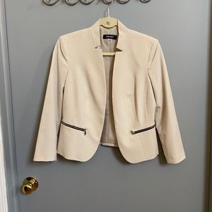 NINE WEST Kiss Front Cream Blazer